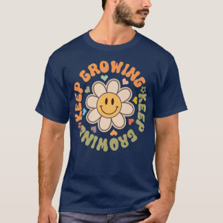 Behaltend Wachsende Blume der Gesichtshälfte Motiv T-Shirt