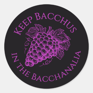 Behaltet Bacchus in den Bacchanalia-Traubenaufkleb Runder Aufkleber