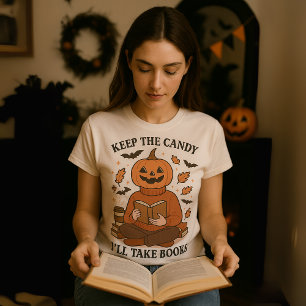 "Behaltet die Süßigkeiten, ich nehme Bücher" Hallo T-Shirt