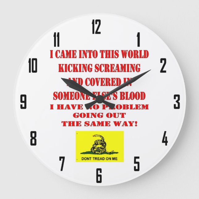 BEHANDELN SIE MICH NICHT GROßE WANDUHR (Vorderseite)