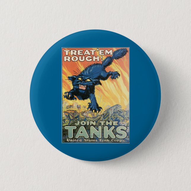 Behandelt Sie sie Grob - Tretet den Panzern bei! Button (Vorderseite)