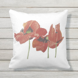 BEHANDELTE RED POPPY-BLUME STILISCH KISSEN