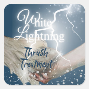 Behandlung mit weißem Blitz Quadratischer Aufkleber