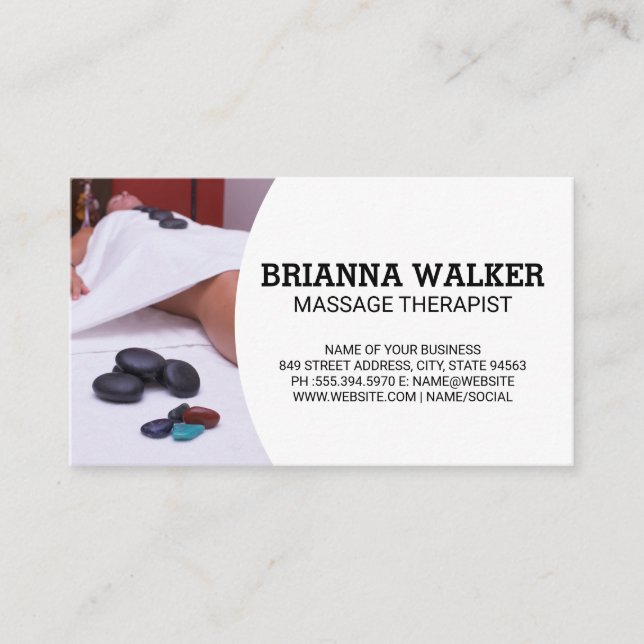 Behandlung von Wellness-Centern | Massagetherapeut Visitenkarte (Vorderseite)