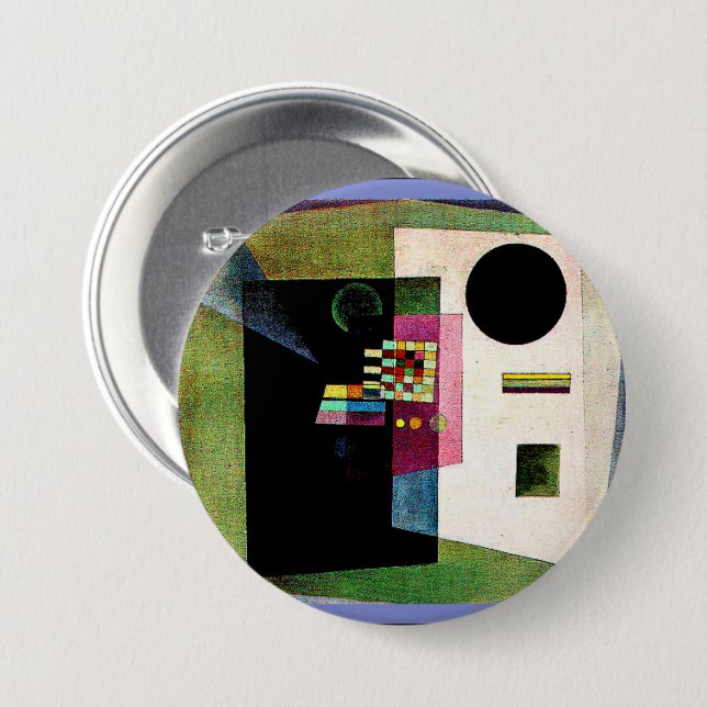 Behauptend, abstraktes Gemälde von Kandinsky, Button (Vorne & Hinten)