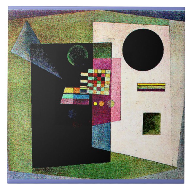 Behauptend, abstraktes Gemälde von Kandinsky, Fliese (Vorderseite)