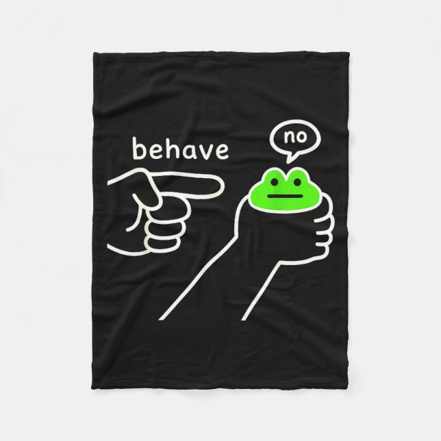 Behave No Funny Frog Meme Humor  Fleecedecke (Vorderseite)