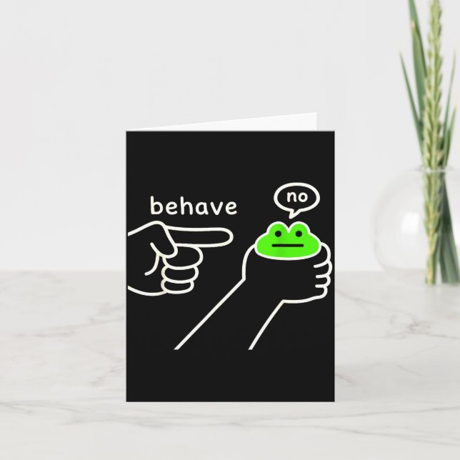 Behave No Funny Frog Meme Humor  Karte (Vorderseite)