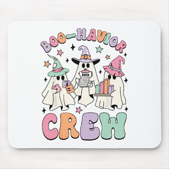 Behavior Analyst Halloween Ein Niedlicher Ghost-Bo Mousepad (Vorne)