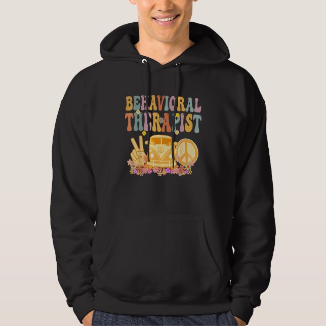 Behavioral Therapist Groovy Hippie Retro Week Appr Hoodie (Vorderseite)