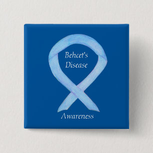 Behcet's Disease Awareness Custom Ribbon Art Butto Button