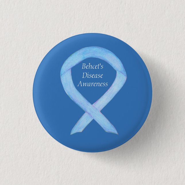 Behcet's Disease Awareness Custom Ribbon Art Butto Button (Vorderseite)
