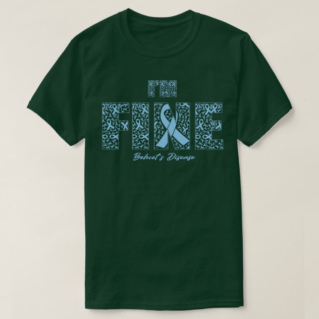 Behcets Disease Awareness Fine Ribbons in this Fam T-Shirt (Design vorne)