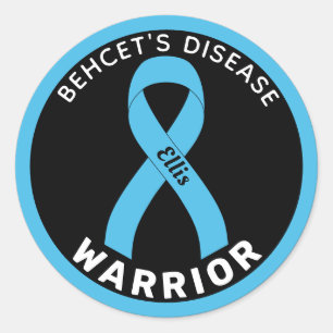 Behcet's Disease Warrior Ribbon Black Runder Aufkleber