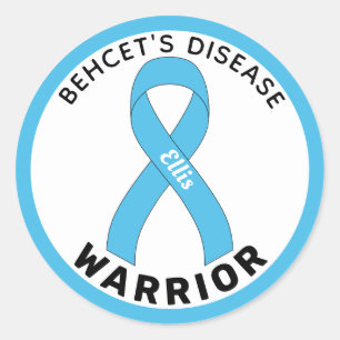 Behcet's Disease Warrior Ribbon White Runder Aufkleber