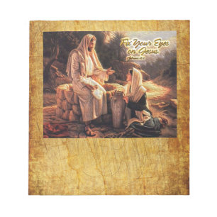 Beheben Sie Ihre Augen auf Jesus 1 Optionen Notizblock