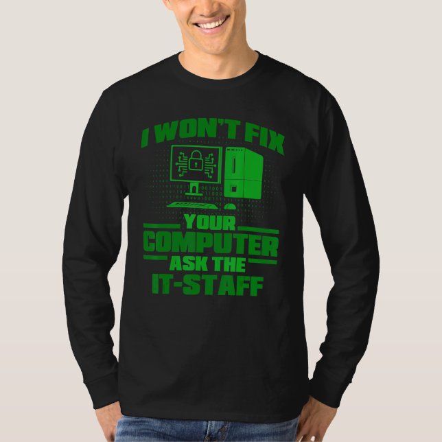 Beheben von Computer Gefragt IT-Mitarbeiter, Cyber T-Shirt (Vorderseite)
