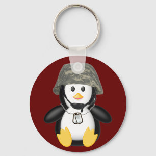Behelmter Pinguin Schlüsselanhänger