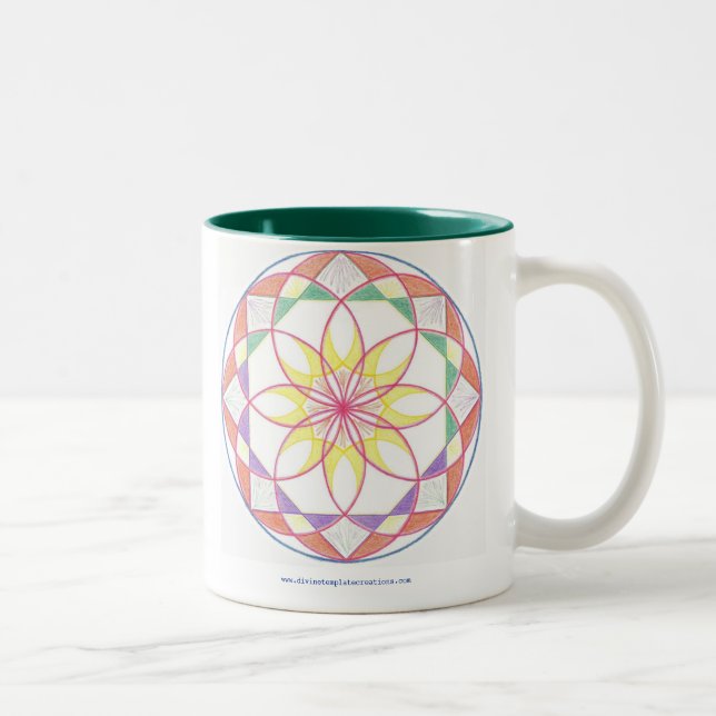 Beherrschungs-Mandala Zweifarbige Tasse (Rechts)