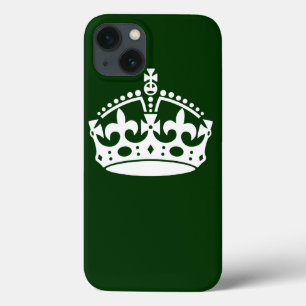Behieltest einer ruhigen Krone in der waldgrünen D iPhone 13 Hülle
