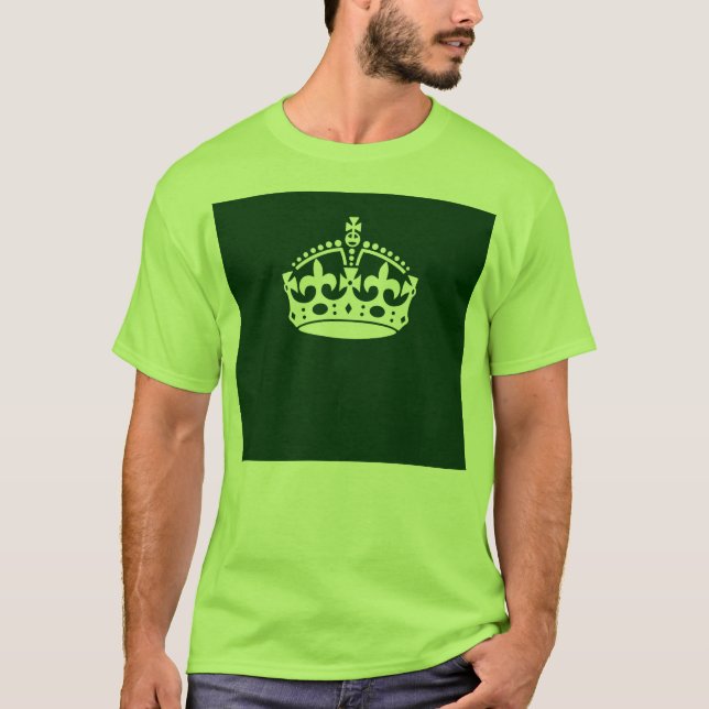 Behieltest einer ruhigen Krone in der waldgrünen D T-Shirt (Vorderseite)