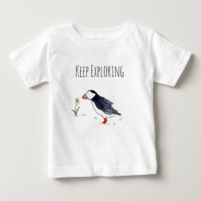 Behieltest mit atlantischem Puffin Baby T-shirt (Vorderseite)