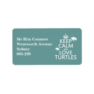 Behieltest Ruhe und Liebe Schildkröten Adressaufkleber
