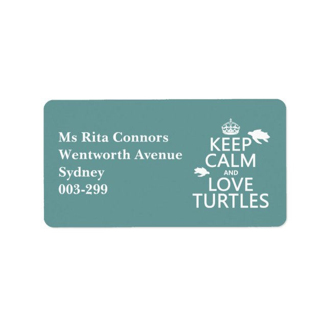 Behieltest Ruhe und Liebe Schildkröten Adressaufkleber (Vorne)