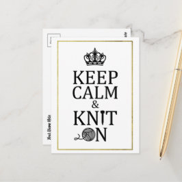 Behieltest ruhiger Strick auf Imitate Gold Border  Postkarte