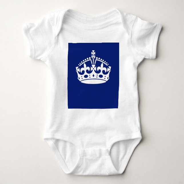 Behieltest von Calm Crown auf Navy Blue Decor Baby Strampler (Vorderseite)