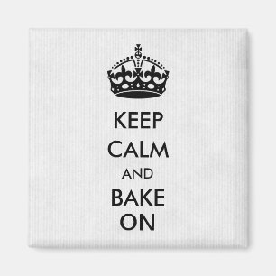 Behieltest von Ruhe und Kuchen auf weißem Kraftpap Magnet