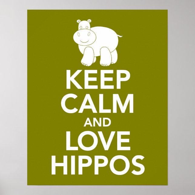 Behieltest von Ruhe und Liebe Hippos Druck oder Po Poster (Vorne)