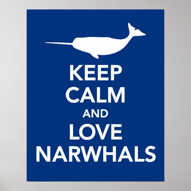 Behieltest von Ruhe und Liebe Narwhals drucken ode Poster (Vorne)