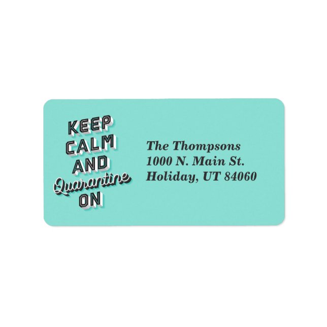 Behieltest von Ruhe und Quarantäne auf Rückholetik Adressaufkleber (Vorne)