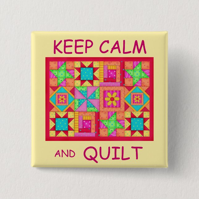 Behieltest von "Ruhe" und "Quilt Multi Block Patch Button (Vorderseite)