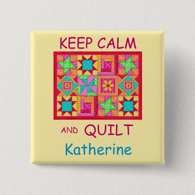 Behieltest von "Ruhe" und "Quilt Multi Block Patch Button (Vorderseite)