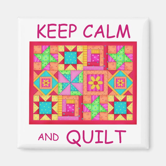 Behieltest von "Ruhe" und "Quilt Multi Block Patch Magnet (Vorne)