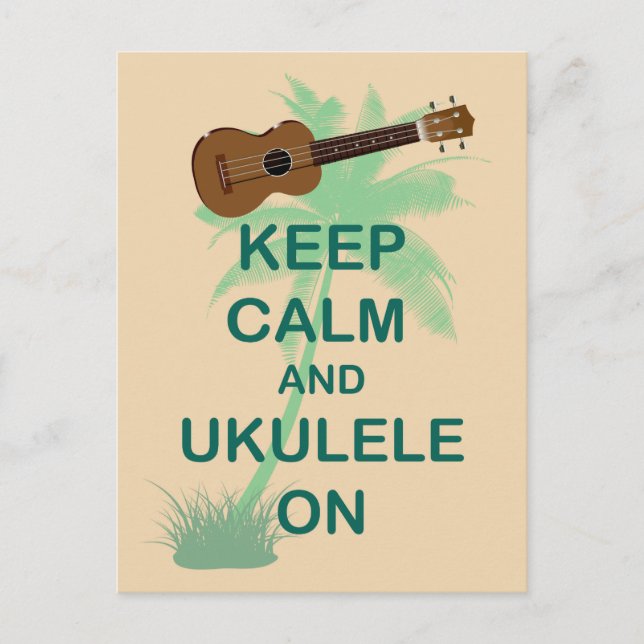 Behieltest von Ruhe und Ukulele auf einmaliger Fun Postkarte (Vorderseite)