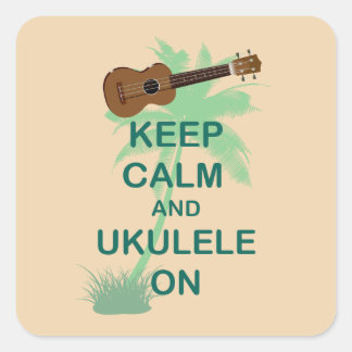 Behieltest von Ruhe und Ukulele auf einmaliger Fun Quadratischer Aufkleber