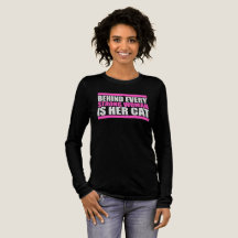 Behind Every Strong Woman Is Her Cat Funny Quote