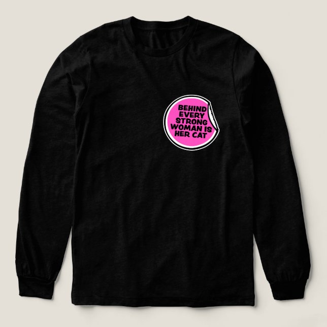 Behind Every Strong Woman Is Her Cat Funny Quotev Tri-Blend Shirt (Design Vorderseite)