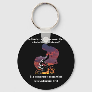 Behind Motocross Rider Who Believes In Himself Schlüsselanhänger