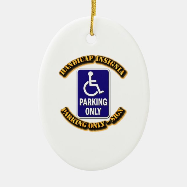 Behindern Sie Insignien, Handikapzeichen, Keramik Ornament (Vorne)