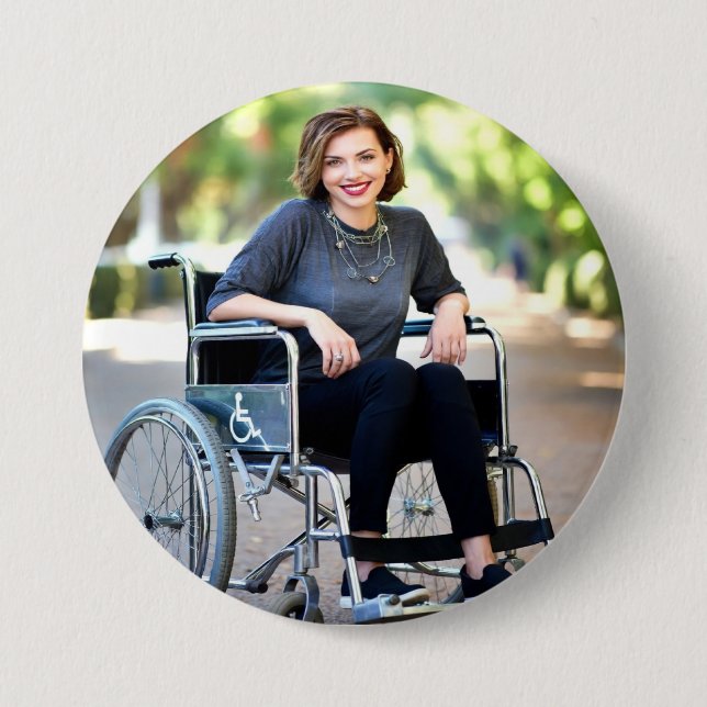 Behindert Foto Anpassen Personalisieren Button (Vorderseite)