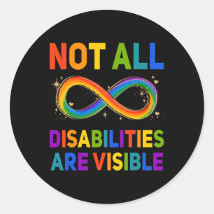 Behindertenbewusstsein Nicht alle Behinderungen si Runder Aufkleber