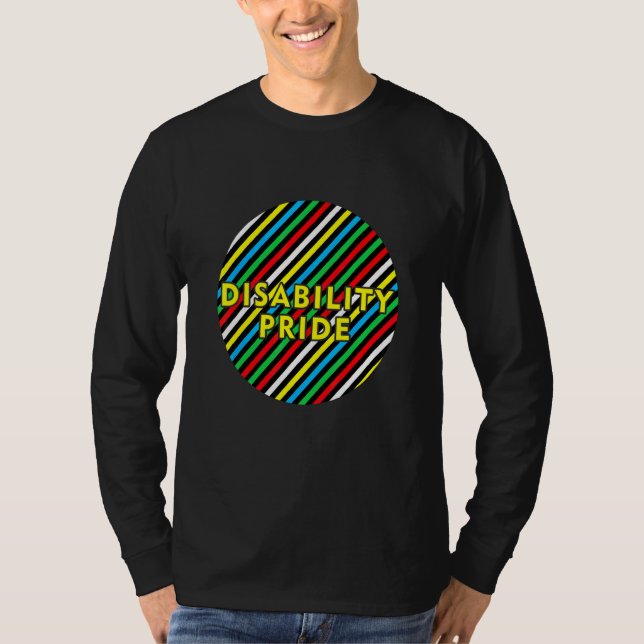 Behindertenstolzflagge Behinderter Monat Behinderu T-Shirt (Vorderseite)