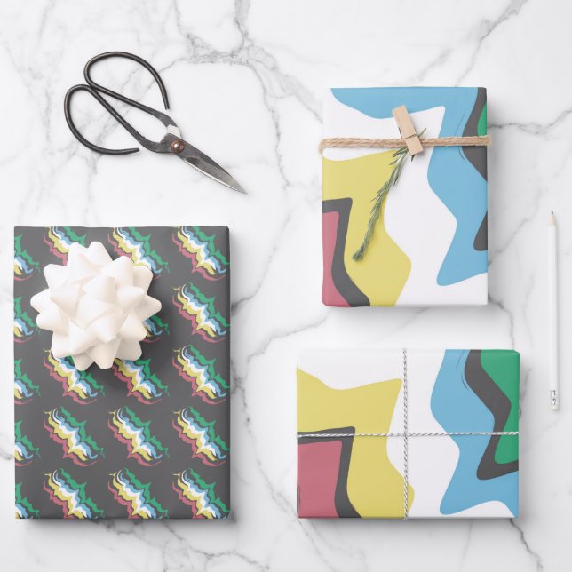 Behindertenstolzmonat Juli Sensibilisierungsfarben Geschenkpapier Set (Vorderseite)