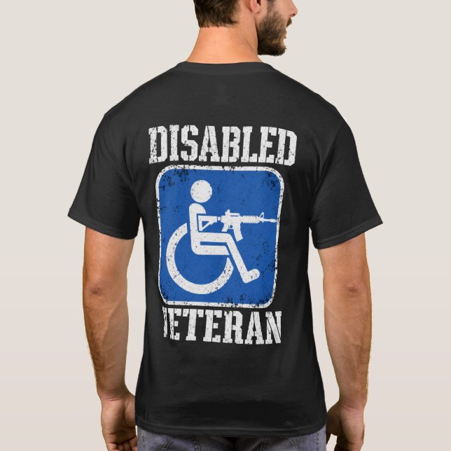 Behinderter Veteran Dunkel T-Shirt (Rückseite)