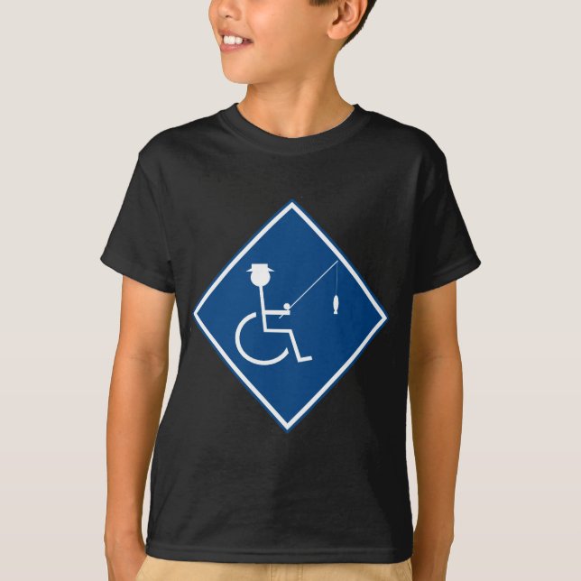 behindertes fishin Zeichen 3 T-Shirt (Vorderseite)