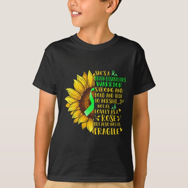Behinderungen des Gehirns Krieger-Sonnenblumen-Beh T-Shirt (Vorderseite)